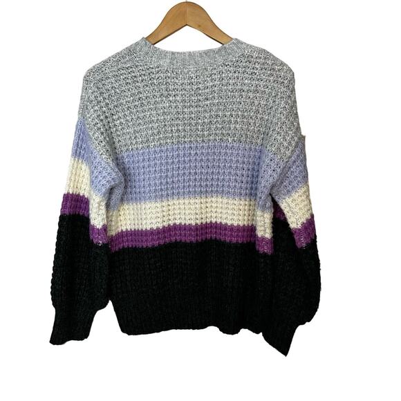 Universal Thread Color Block Pastel Sweater Size Small Balloon Sleeve Womens - Picture 3 of 4